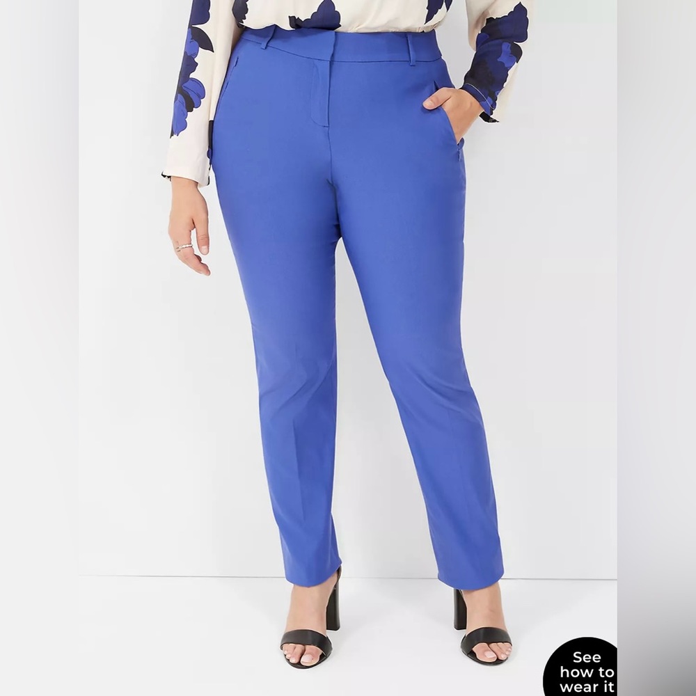 NWOT Lane Bryant, 18, 4-Season Mid Rise Straight Pant in Clematis